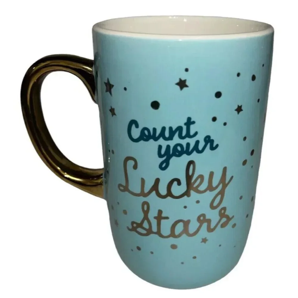 Jumbo Mug Modern Expressions Coffee Tea 20.6 oz Gift Count Your Lucky Stars New